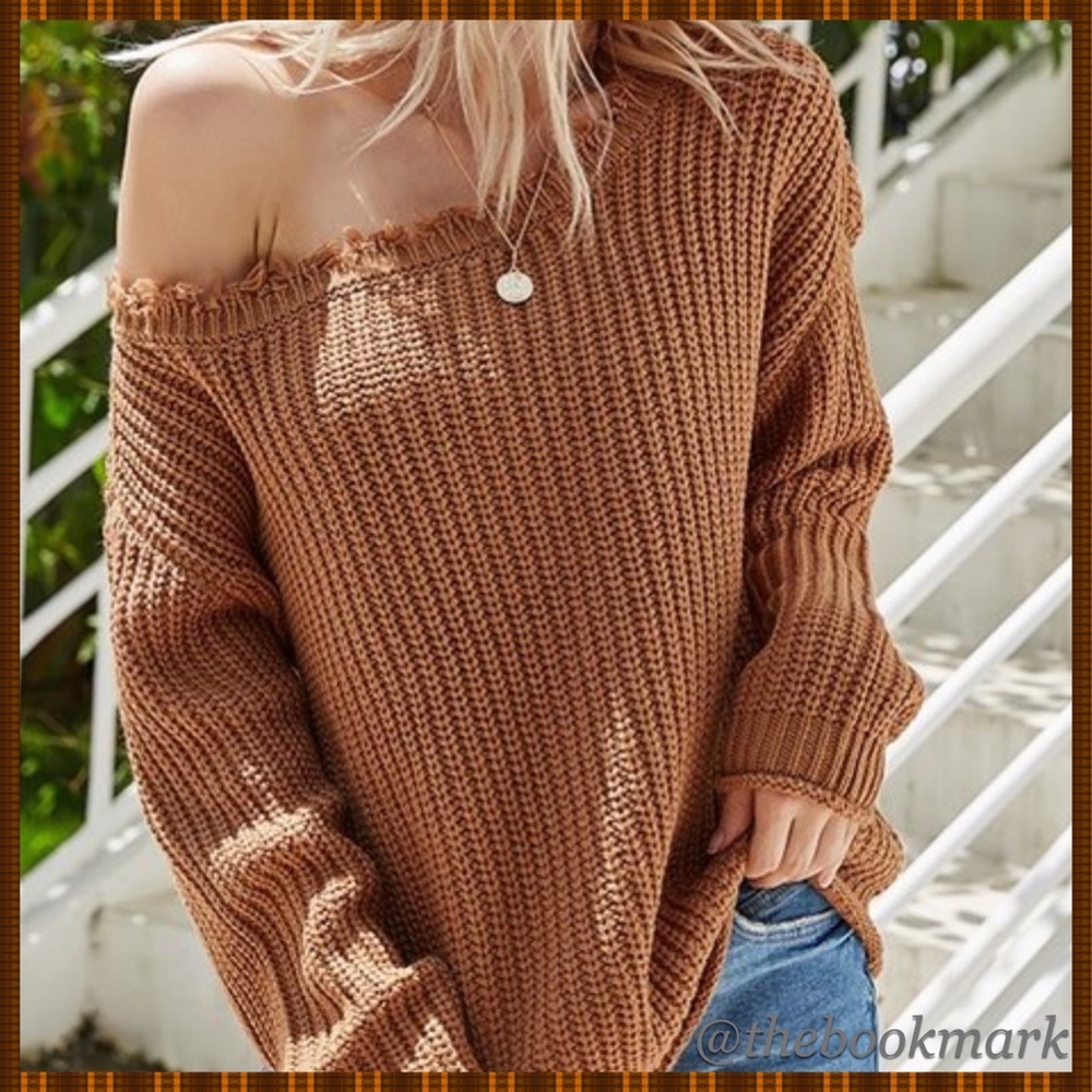 NEW! OFF THE SHOULDER SWEATER - Picture 1 of 4
